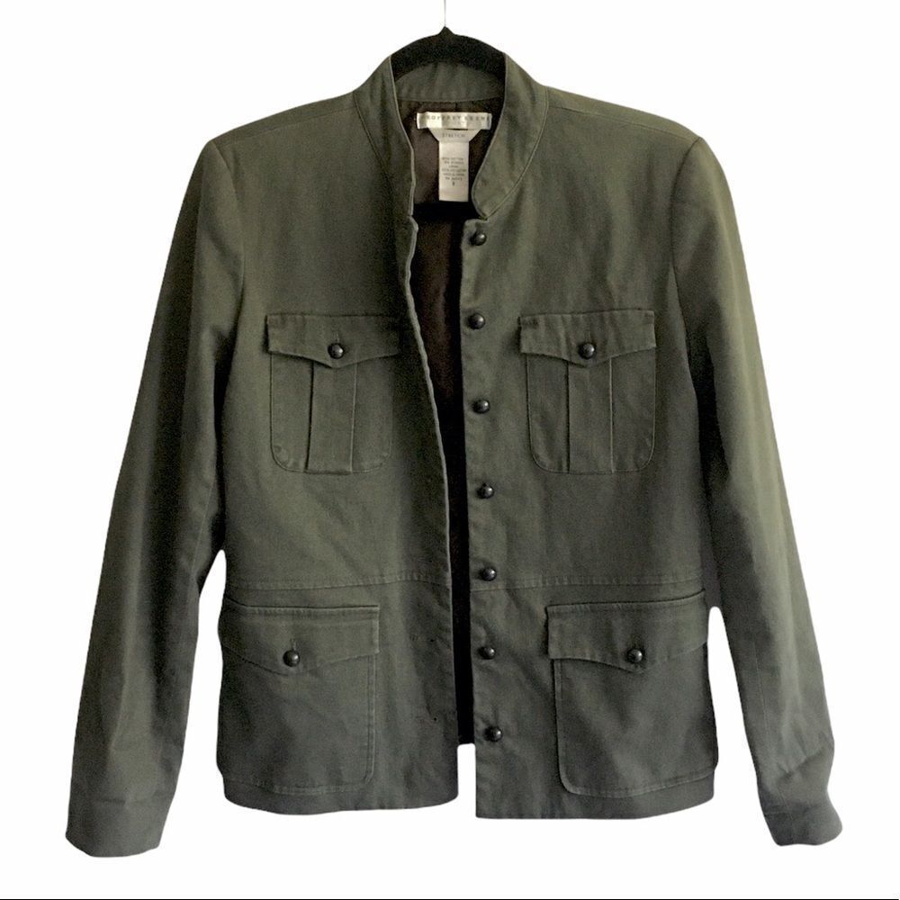 Geoffrey BEENE Vintage Sport Military Jacket Blazer Army Green 8